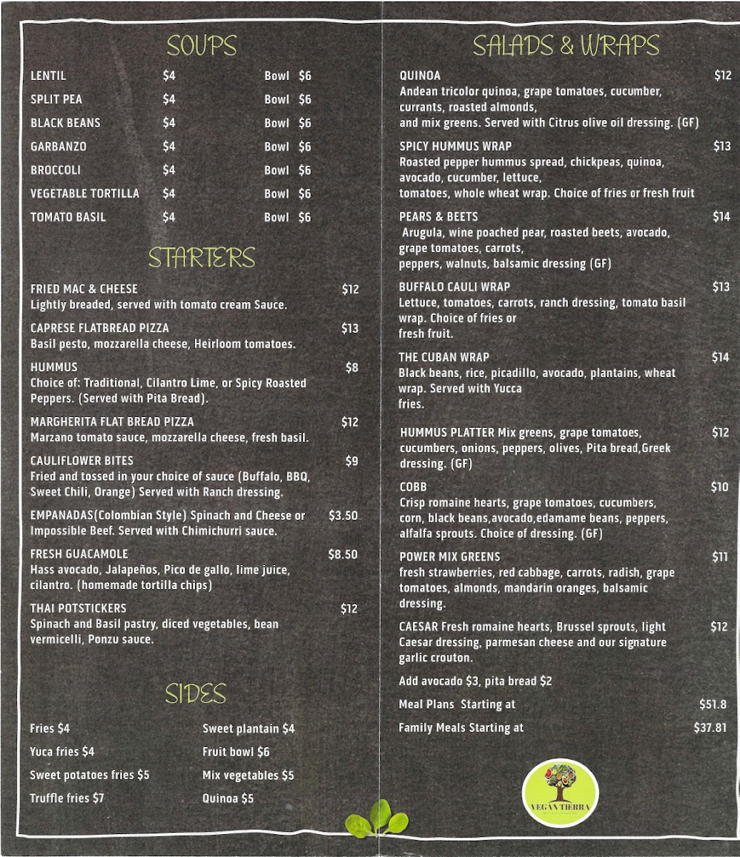 Menu Vegan Tierra-1